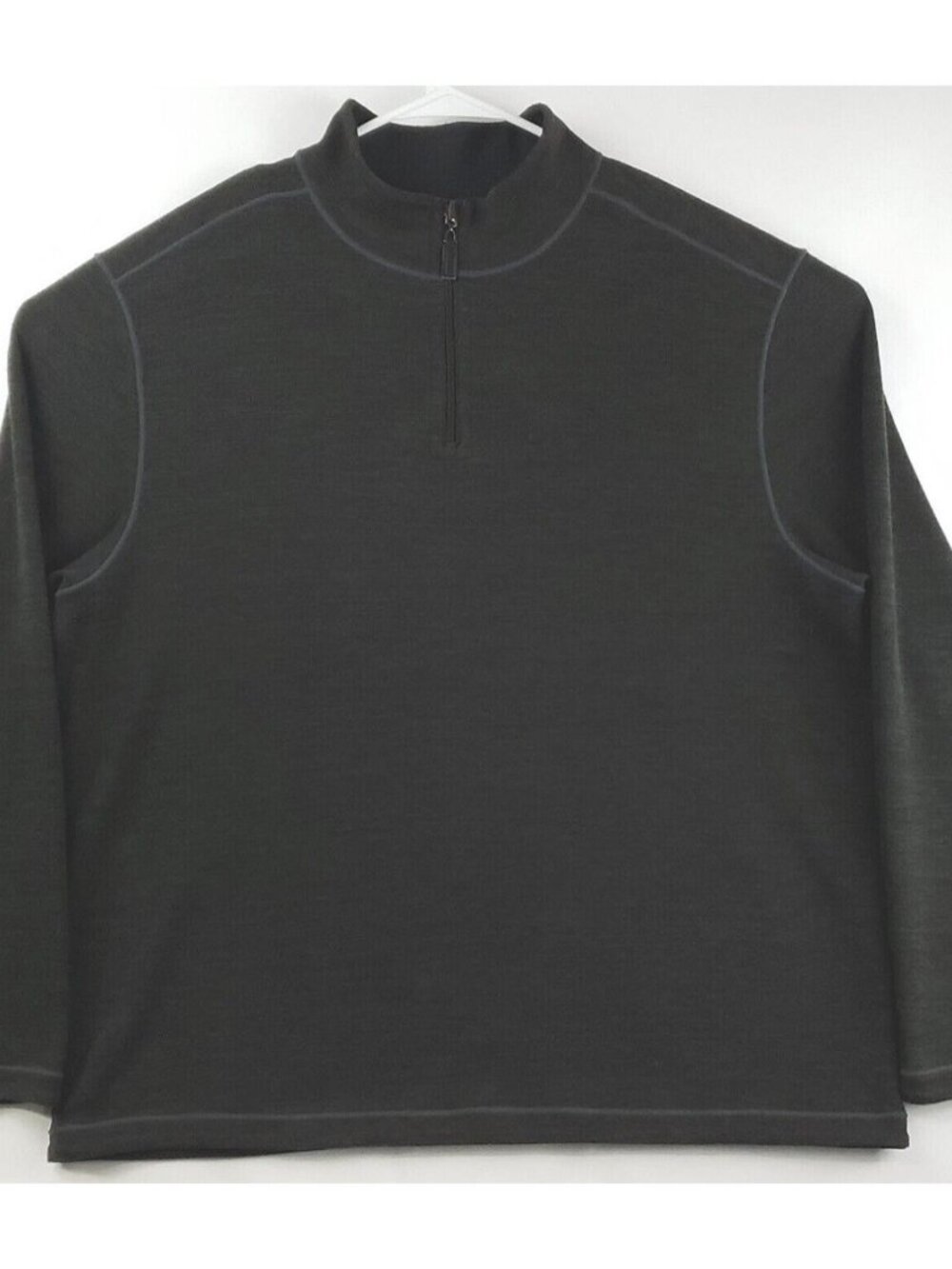 Age Of Wisdom Reversible Sweater Mens 2XL Black Stretch Classic Pullover 1/4 Zip